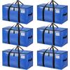imageBAGAIL Heavy Duty Moving Bags with Strong Handle Extra Large Moving Boxes Storage Tote for Clothes College Moving SuppliesClear 6 PackBlue