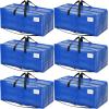 imageBAGAIL Heavy Duty Moving Bags with Strong Handle Extra Large Moving Boxes Storage Tote for Clothes College Moving SuppliesClear 6 PackBlue