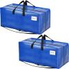 imageBAGAIL Heavy Duty Moving Bags with Strong Handle Extra Large Moving Boxes Storage Tote for Clothes College Moving SuppliesClear 6 PackBlue