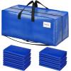 imageBAGAIL Heavy Duty Moving Bags with Strong Handle Extra Large Moving Boxes Storage Tote for Clothes College Moving SuppliesClear 6 PackBlue
