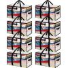 imageBAGAIL Heavy Duty Moving Bags with Strong Handle Extra Large Moving Boxes Storage Tote for Clothes College Moving SuppliesClear 6 PackClear