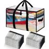 imageBAGAIL Heavy Duty Moving Bags with Strong Handle Extra Large Moving Boxes Storage Tote for Clothes College Moving SuppliesClear 6 PackClear