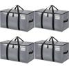 imageBAGAIL Heavy Duty Moving Bags with Strong Handle Extra Large Moving Boxes Storage Tote for Clothes College Moving SuppliesClear 6 PackGrey