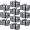 imageBAGAIL Heavy Duty Moving Bags with Strong Handle Extra Large Moving Boxes Storage Tote for Clothes College Moving SuppliesClear 6 PackGrey