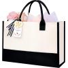 imageBAGAIL Initial Tote Bag Personalized Birthday Gifts for Women Teacher Friends Mom Wedding Monogrammed Beach BagIvory1pcs