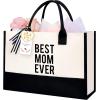 imageBAGAIL Initial Tote Bag Personalized Birthday Gifts for Women Teacher Friends Mom Wedding Monogrammed Beach BagIvory1pcs