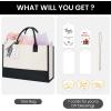 imageBAGAIL Initial Tote Bag Personalized Birthday Gifts for Women Teacher Friends Mom Wedding Monogrammed Beach BagIvory1pcs
