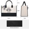 imageBAGAIL Initial Tote Bag Personalized Birthday Gifts for Women Teacher Friends Mom Wedding Monogrammed Beach BagIvory1pcs