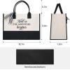 imageBAGAIL Initial Tote Bag Personalized Birthday Gifts for Women Teacher Friends Mom Wedding Monogrammed Beach BagIvory1pcs