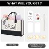 imageBAGAIL Initial Tote Bag Personalized Birthday Gifts for Women Teacher Friends Mom Wedding Monogrammed Beach BagIvory1pcs