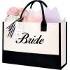 imageBAGAIL Initial Tote Bag Personalized Birthday Gifts for Women Teacher Friends Mom Wedding Monogrammed Beach BagIvory1pcs