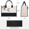 imageBAGAIL Initial Tote Bag Personalized Birthday Gifts for Women Teacher Friends Mom Wedding Monogrammed Beach BagIvory1pcs