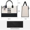 imageBAGAIL Initial Tote Bag Personalized Birthday Gifts for Women Teacher Friends Mom Wedding Monogrammed Beach BagIvory1pcs