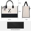 imageBAGAIL Initial Tote Bag Personalized Birthday Gifts for Women Teacher Friends Mom Wedding Monogrammed Beach BagIvory1pcs