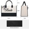 imageBAGAIL Initial Tote Bag Personalized Birthday Gifts for Women Teacher Friends Mom Wedding Monogrammed Beach BagIvory1pcs