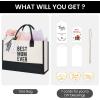 imageBAGAIL Initial Tote Bag Personalized Birthday Gifts for Women Teacher Friends Mom Wedding Monogrammed Beach BagIvory1pcs