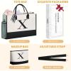 imageBAGAIL Initial Tote Bag Personalized Birthday Gifts for Women Teacher Friends Mom Wedding Monogrammed Beach BagIvory2pcs