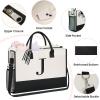 imageBAGAIL Initial Tote Bag Personalized Birthday Gifts for Women Teacher Friends Mom Wedding Monogrammed Beach BagIvory3pcs