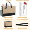 imageBAGAIL Initial Tote Bag Personalized Birthday Gifts for Women Teacher Friends Mom Wedding Monogrammed Beach BagJute Brown2pcs