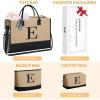 imageBAGAIL Initial Tote Bag Personalized Birthday Gifts for Women Teacher Friends Mom Wedding Monogrammed Beach BagJute Brown3pcs