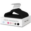 imageBAGAIL Kids Velvet Hangers 11 Inches Childrens Clothes Hangers NonSlip Baby Hangers for InfantToddler Black50packBlack