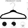 imageBAGAIL Kids Velvet Hangers 11 Inches Childrens Clothes Hangers NonSlip Baby Hangers for InfantToddler Grey50packBlack