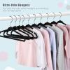 imageBAGAIL Kids Velvet Hangers 11 Inches Childrens Clothes Hangers NonSlip Baby Hangers for InfantToddler Grey50packBlack