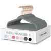 imageBAGAIL Kids Velvet Hangers 11 Inches Childrens Clothes Hangers NonSlip Baby Hangers for InfantToddler Grey50packGreyRose Gold