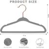 imageBAGAIL Kids Velvet Hangers 11 Inches Childrens Clothes Hangers NonSlip Baby Hangers for InfantToddler Grey50packGreyRose Gold