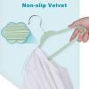 imageBAGAIL Kids Velvet Hangers 11 Inches Childrens Clothes Hangers NonSlip Baby Hangers for InfantToddler Grey50packLimecream