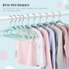 imageBAGAIL Kids Velvet Hangers 11 Inches Childrens Clothes Hangers NonSlip Baby Hangers for InfantToddler Grey50packMint