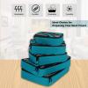 imageBAGAIL Packing Cubes Luggage Carry On Suitcases Packing Organizers for travel 5 Set 1 Small 2 Medium 2 Extra LargeTeal