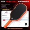 imageBAGAIL Pickleball Paddles USAPA Approved Fiberglass Surface Pickleball Set Lightweight Pickle Ball Rackets with 4 Balls 1 Bag Designed in California for Traction and StabilityOrange