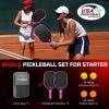 imageBAGAIL Pickleball Paddles USAPA Approved Fiberglass Surface Pickleball Set Lightweight Pickle Ball Rackets with 4 Balls 1 Bag Designed in California for Traction and StabilityPink