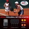 imageBAGAIL Pickleball Paddles USAPA Approved Fiberglass Surface Pickleball Set Lightweight Pickle Ball Rackets with 4 Balls 1 Bag Designed in California for Traction and StabilityBlack
