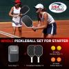 imageBAGAIL Pickleball Paddles USAPA Approved Fiberglass Surface Pickleball Set Lightweight Pickle Ball Rackets with 4 Balls 1 Bag Designed in California for Traction and StabilityWhite