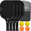 imageBAGAIL Pickleball Paddles USAPA Approved Fiberglass Surface Pickleball Set Lightweight Pickle Ball Rackets with 4 Balls 1 Bag Designed in California for Traction and StabilityBlack