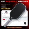 imageBAGAIL Pickleball Paddles USAPA Approved Fiberglass Surface Pickleball Set Lightweight Pickle Ball Rackets with 4 Balls 1 Bag Designed in California for Traction and StabilityGray