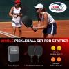 imageBAGAIL Pickleball Paddles USAPA Approved Fiberglass Surface Pickleball Set Lightweight Pickle Ball Rackets with 4 Balls 1 Bag Designed in California for Traction and StabilityBlack
