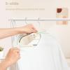 imageBAGAIL Plastic Hangers 50 Pack with NonSlip Design02 Inches Thick 360Swivel Hook Space Saving Organizer for Bedroom ClosetShirtsPantsGrey S ShapedBeige