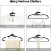 imageBAGAIL Plastic Hangers 50 Pack with NonSlip Design02 Inches Thick 360Swivel Hook Space Saving Organizer for Bedroom ClosetShirtsPantsGrey S ShapedBlack