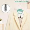 imageBAGAIL Plastic Hangers 50 Pack with NonSlip Design02 Inches Thick 360Swivel Hook Space Saving Organizer for Bedroom ClosetShirtsPantsGrey S ShapedDusty Blue