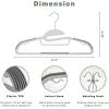 imageBAGAIL Plastic Hangers 50 Pack with NonSlip Design02 Inches Thick 360Swivel Hook Space Saving Organizer for Bedroom ClosetShirtsPantsGrey S ShapedGray