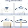imageBAGAIL Plastic Hangers 50 Pack with NonSlip Design02 Inches Thick 360Swivel Hook Space Saving Organizer for Bedroom ClosetShirtsPantsGrey S ShapedNavy