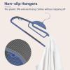 imageBAGAIL Plastic Hangers 50 Pack with NonSlip Design02 Inches Thick 360Swivel Hook Space Saving Organizer for Bedroom ClosetShirtsPantsGrey S ShapedNavy