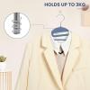 imageBAGAIL Plastic Hangers 50 Pack with NonSlip Design02 Inches Thick 360Swivel Hook Space Saving Organizer for Bedroom ClosetShirtsPantsGrey S ShapedNavy