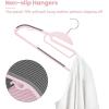 imageBAGAIL Plastic Hangers 50 Pack with NonSlip Design02 Inches Thick 360Swivel Hook Space Saving Organizer for Bedroom ClosetShirtsPantsGrey S ShapedPink