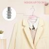 imageBAGAIL Plastic Hangers 50 Pack with NonSlip Design02 Inches Thick 360Swivel Hook Space Saving Organizer for Bedroom ClosetShirtsPantsGrey S ShapedPink