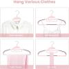 imageBAGAIL Plastic Hangers 50 Pack with NonSlip Design02 Inches Thick 360Swivel Hook Space Saving Organizer for Bedroom ClosetShirtsPantsGrey S ShapedPink