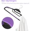 imageBAGAIL Plastic Hangers 50 Pack with NonSlip Design02 Inches Thick 360Swivel Hook Space Saving Organizer for Bedroom ClosetShirtsPantsGrey S ShapedPurple